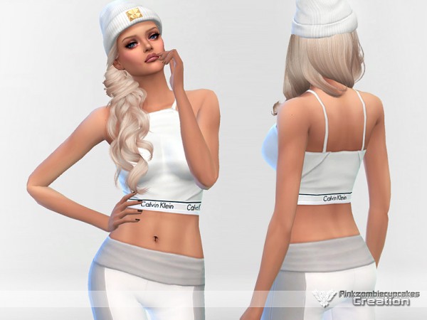  The Sims Resource: Saturday Designer Crop Top by Pinkzombiecupcakes