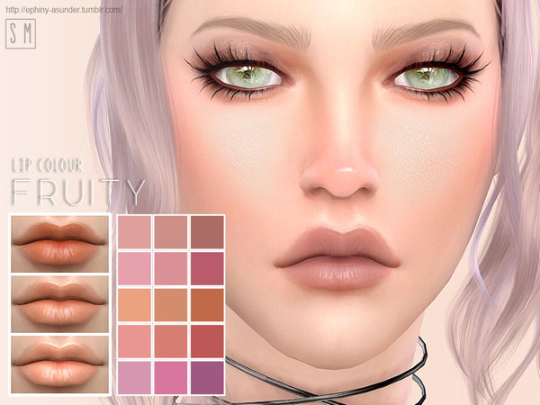  The Sims Resource: Fruity   Lip Colour by Screaming Mustard