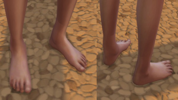  Mod The Sims: HD feet v3 better shape and no nails by necrodog