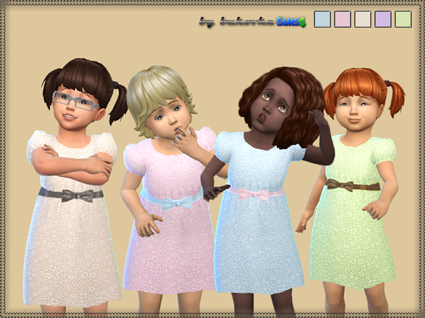  The Sims Resource: Dress & Bow toddler by bukovka