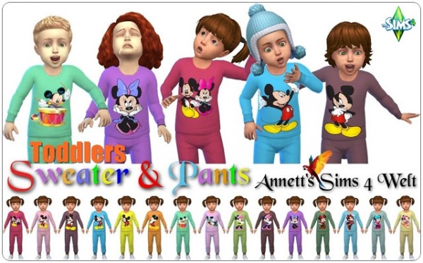 Annett`s Sims 4 Welt: Toddlers Sweater & Pants Micky