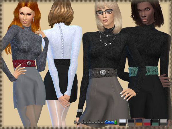  The Sims Resource: Dress & Belt by bukovka