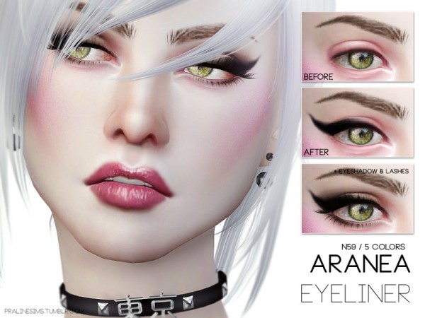  The Sims Resource: Aranea Eyeliner N59 by Pralinesims