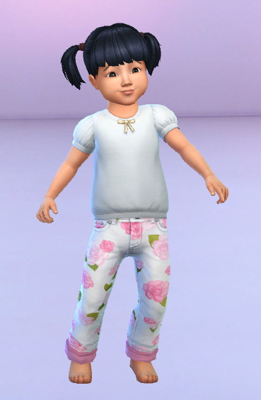  Simsworkshop: Toddlers flower jeans 1 by Anichelle