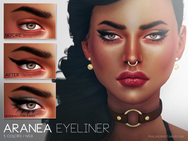  The Sims Resource: Aranea Eyeliner N59 by Pralinesims