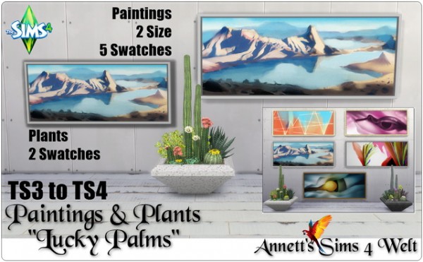  Annett`s Sims 4 Welt: Conversion Paintings and Plants Lucky Palms
