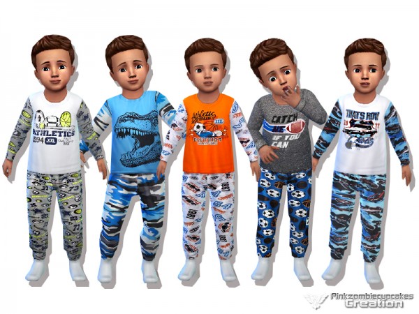  The Sims Resource: Sporty Pyjama Collection for Toddler by Pinkzombiecupcakes