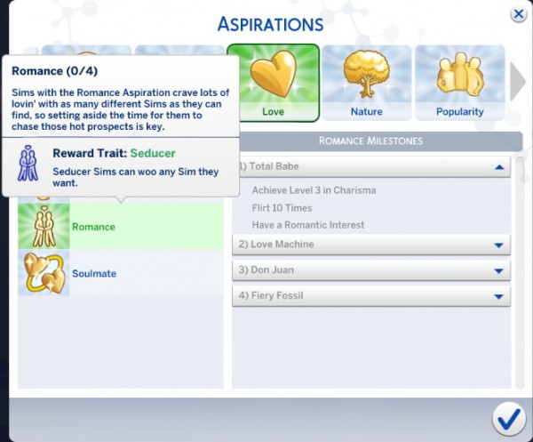  Mod The Sims: Romance Aspiration  by jackboog21