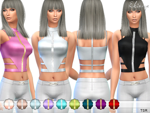  The Sims Resource: Cut Out Crop Top by ekinege
