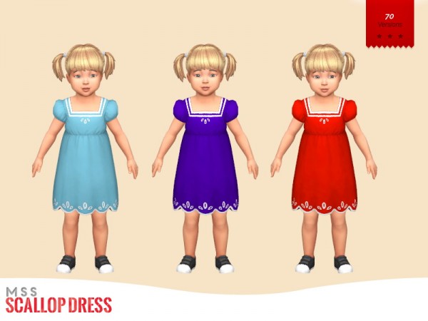  Simsworkshop: Scallop Dress by midnightskysims