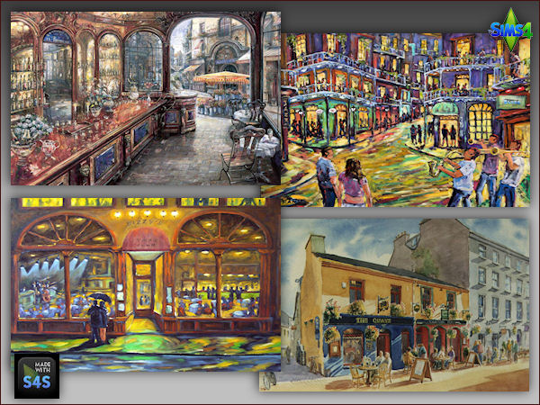  Arte Della Vita: 4 sets each included with 4 bar/restaurant paintings