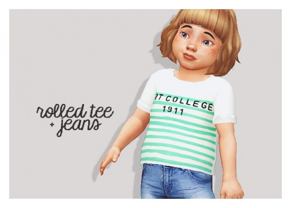  Pure Sims: Rolled tee + jeans pack