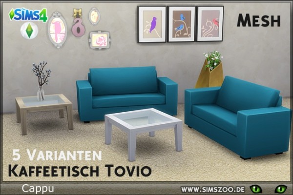  Blackys Sims 4 Zoo: Mesh coffee table Tovio by Cappu