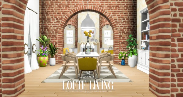  Simsational designs: Lofte Living   Brick Arch Decor Set