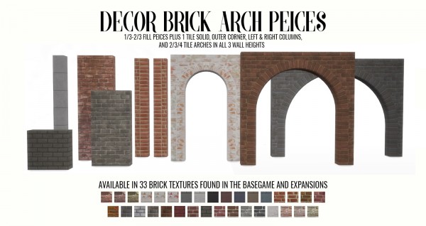  Simsational designs: Lofte Living   Brick Arch Decor Set