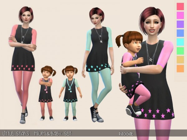  The Sims Resource: Little Stars   Mum and Baby Set by Paogae