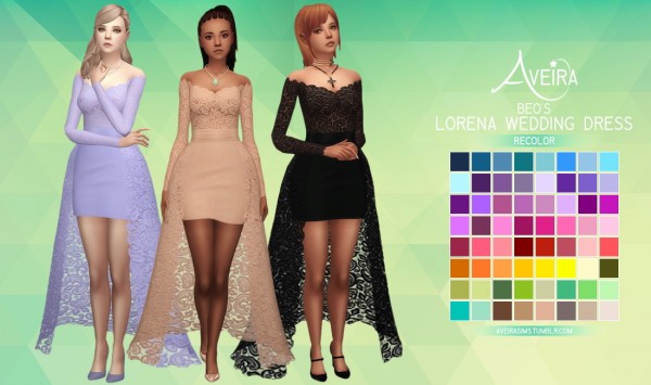  Aveira Sims 4: Beo’s Lorena Wedding Dress   Recolor