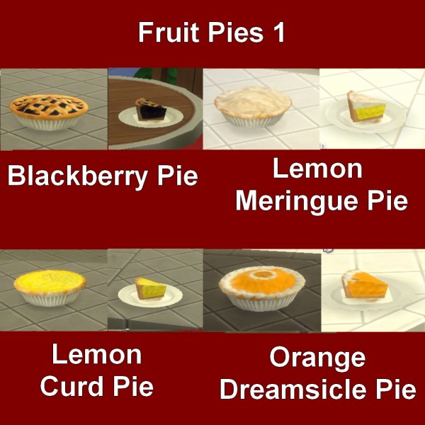  Simsworkshop: Custom Food Fruit Pies 1 by Leniad