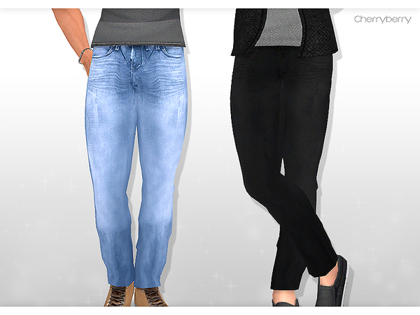  The Sims Resource: Skinny stretch jeans for men by CherryBerrySim