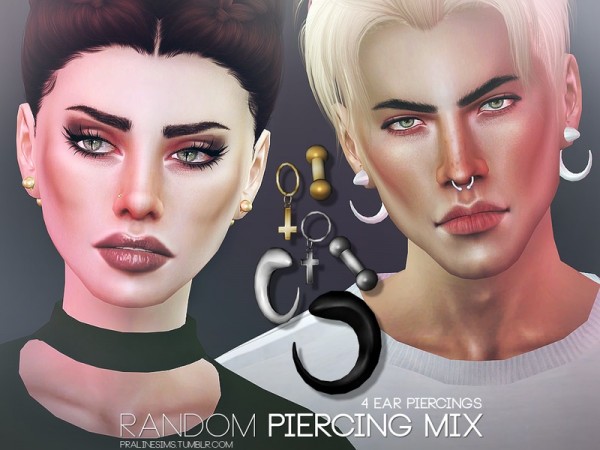  The Sims Resource: Random Piercing Mix U by Pralinesims