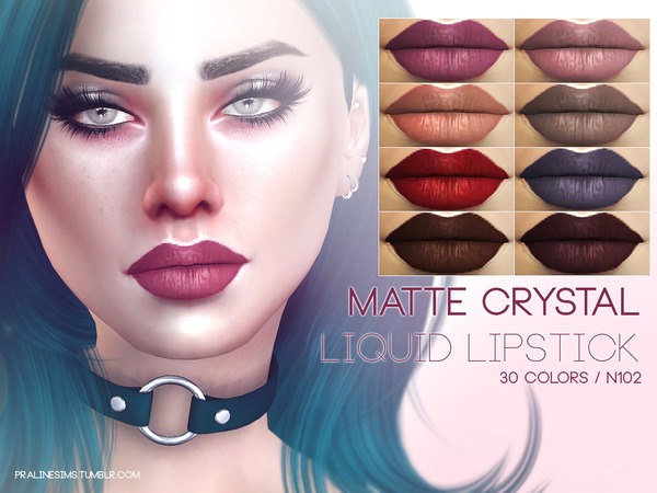  The Sims Resource: Matte Crystal   Liquid Lipstick N10 by Pralinesims