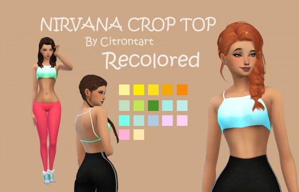  Simsworkshop: Nirvana Crop Top Recolored by CandySimmer