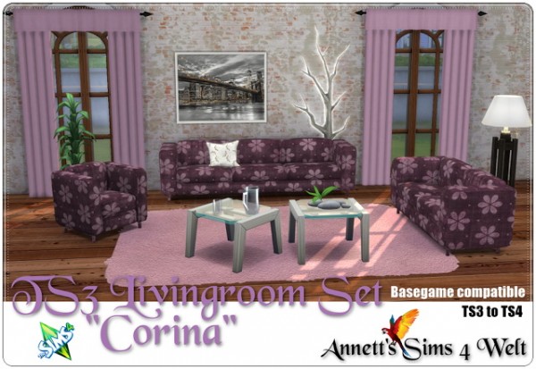  Annett`s Sims 4 Welt: Livingroom Set Corina