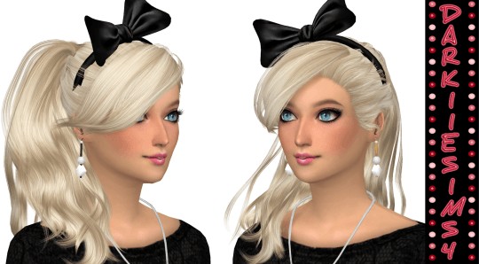  Darkiie Sims 4: Bow hairstyle