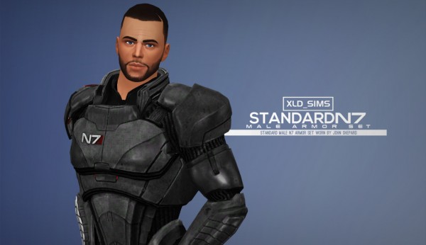  Simsworkshop: Xld Sims Mass Effect Armor   N7 Standard Male