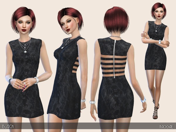  The Sims Resource: Black dress by Paogae