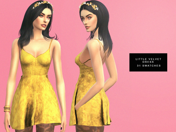  The Sims Resource: Dreamer collection Little Velvet Dress by serenity cc