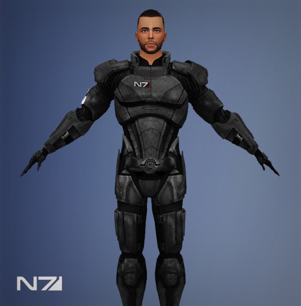  Simsworkshop: Xld Sims Mass Effect Armor   N7 Standard Male