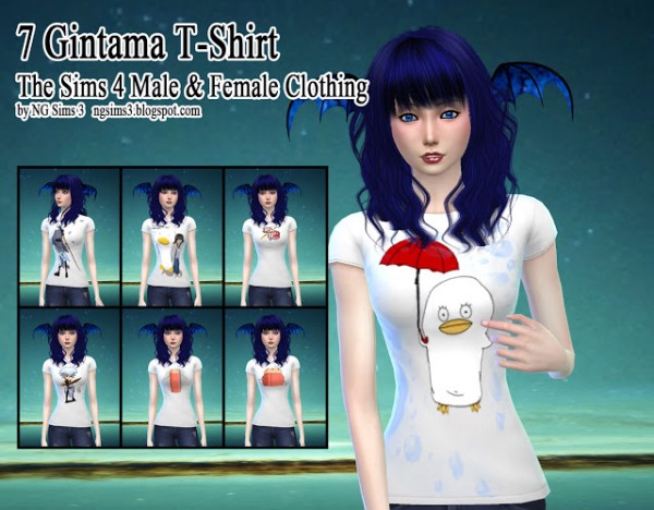  NG Sims 3: 7 Gintama T Shirt
