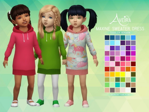  Aveira Sims 4: Maxine Sweater Dress   Toddler Version