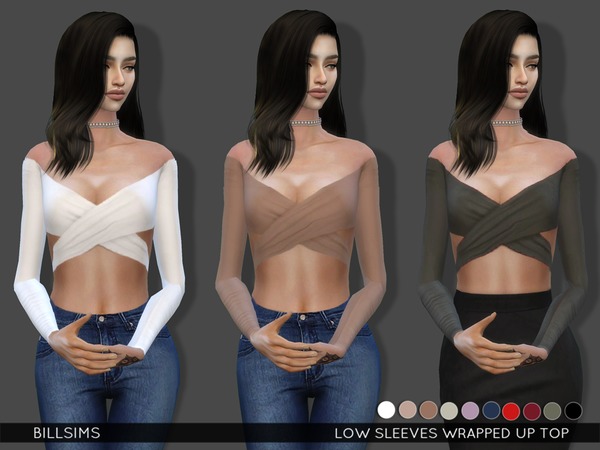  The Sims Resource: Low Sleeves Wrapped Up Top by BillSims