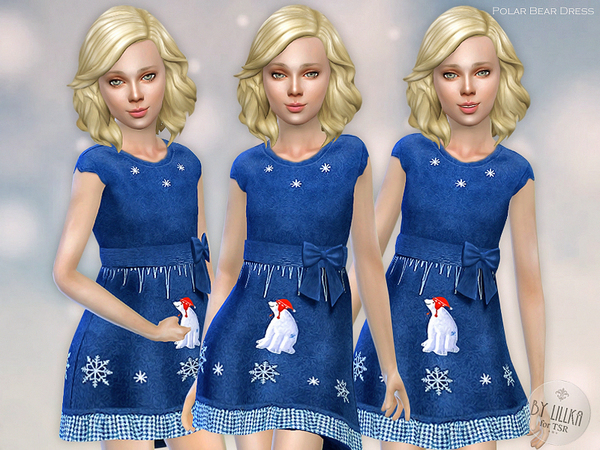  The Sims Resource: Polar Bear Dress by lillka