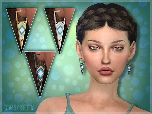  The Sims Resource: Trinity Earrings by feyona
