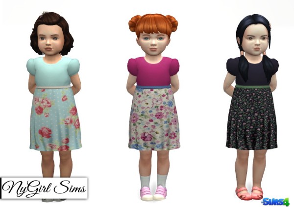 NY Girl Sims: Floral Skirt Dress with Bow