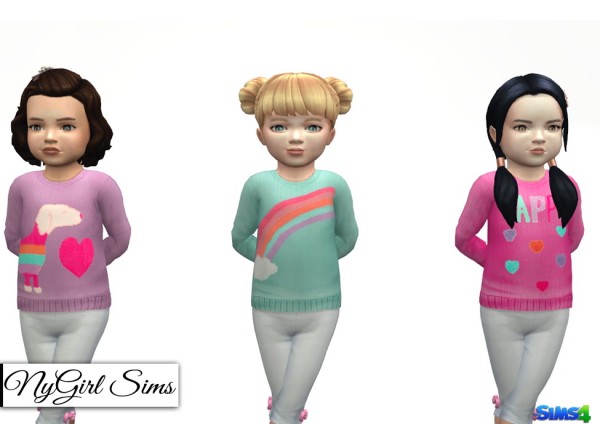  NY Girl Sims: Ribbed Graphic Sweater