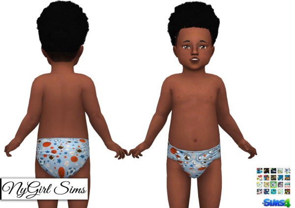  NY Girl Sims: Boys Printed Cloth Diaper