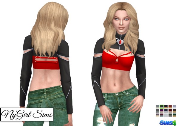  NY Girl Sims: Cropped Cutout Jacket with Chain