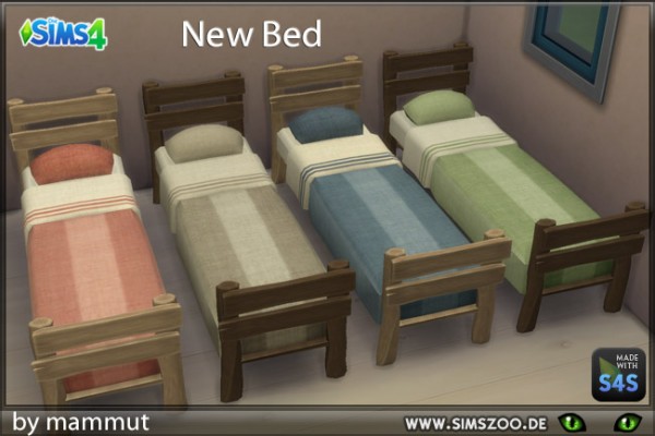  Blackys Sims 4 Zoo: Wooden single bed by mammut