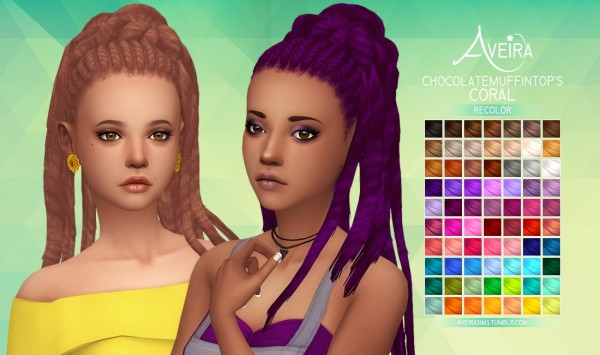  Aveira Sims 4: Chocolatemuffintop’s Coral hairstyle