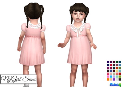  NY Girl Sims: Collar and Bow Dress
