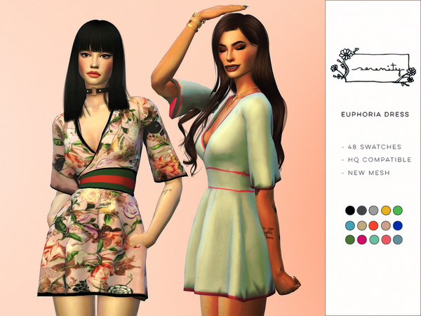  The Sims Resource: Euphoria Dress by serenity cc