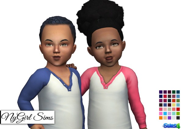  NY Girl Sims: Long Sleeve Toddler Henley