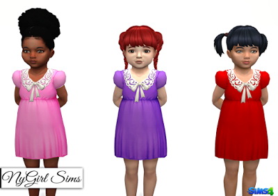  NY Girl Sims: Collar and Bow Dress