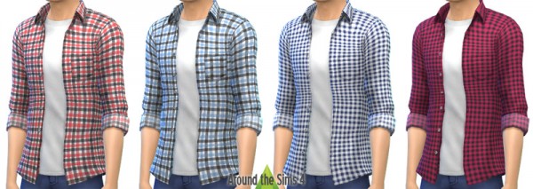  Around The Sims 4: H&M Open Shirt rolled sleeves and T Shirt