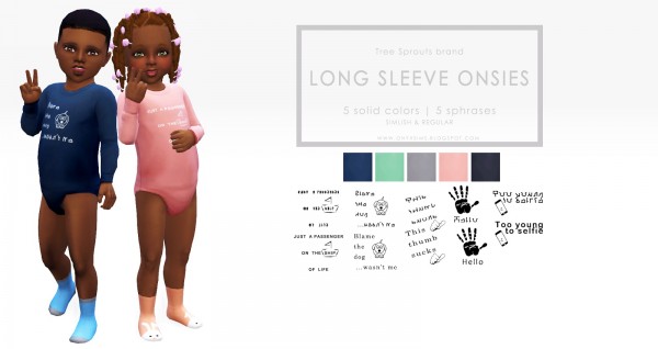  Onyx Sims: Tree Sprout long sleeve onsies