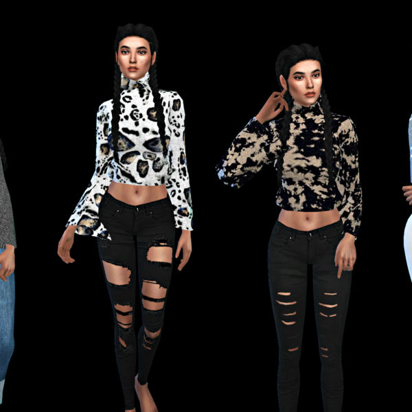  Leo 4 Sims: Bell Sleeve Top